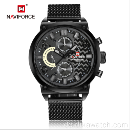 NAVIFORCE 9068 Wasserdichte Sport Herrenuhr Student Quarz Multifunktionsarmbanduhren